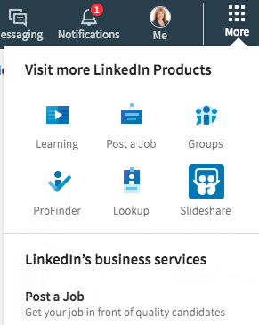 LinkedIn More Option 