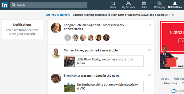 Better & New Notifications in Linkedin 2017 Interface Update