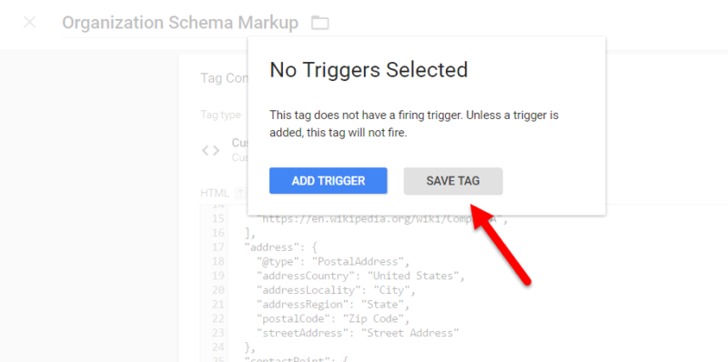 Save your Custom HTML tag 